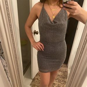 Shimmery Crisscrossed Backless Dress